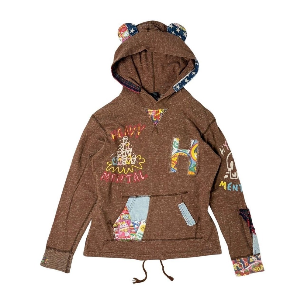 Hysteric Glamour patchwork hoodie with ears